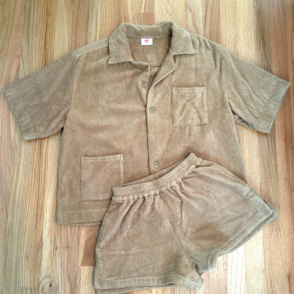 NEVER WORN! Terry Towelling Beige Set XS